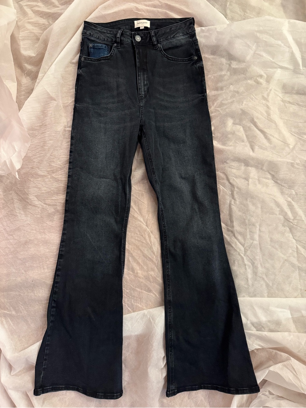 Naf Naf High-Rise Black Flared Jeans women’s size 6